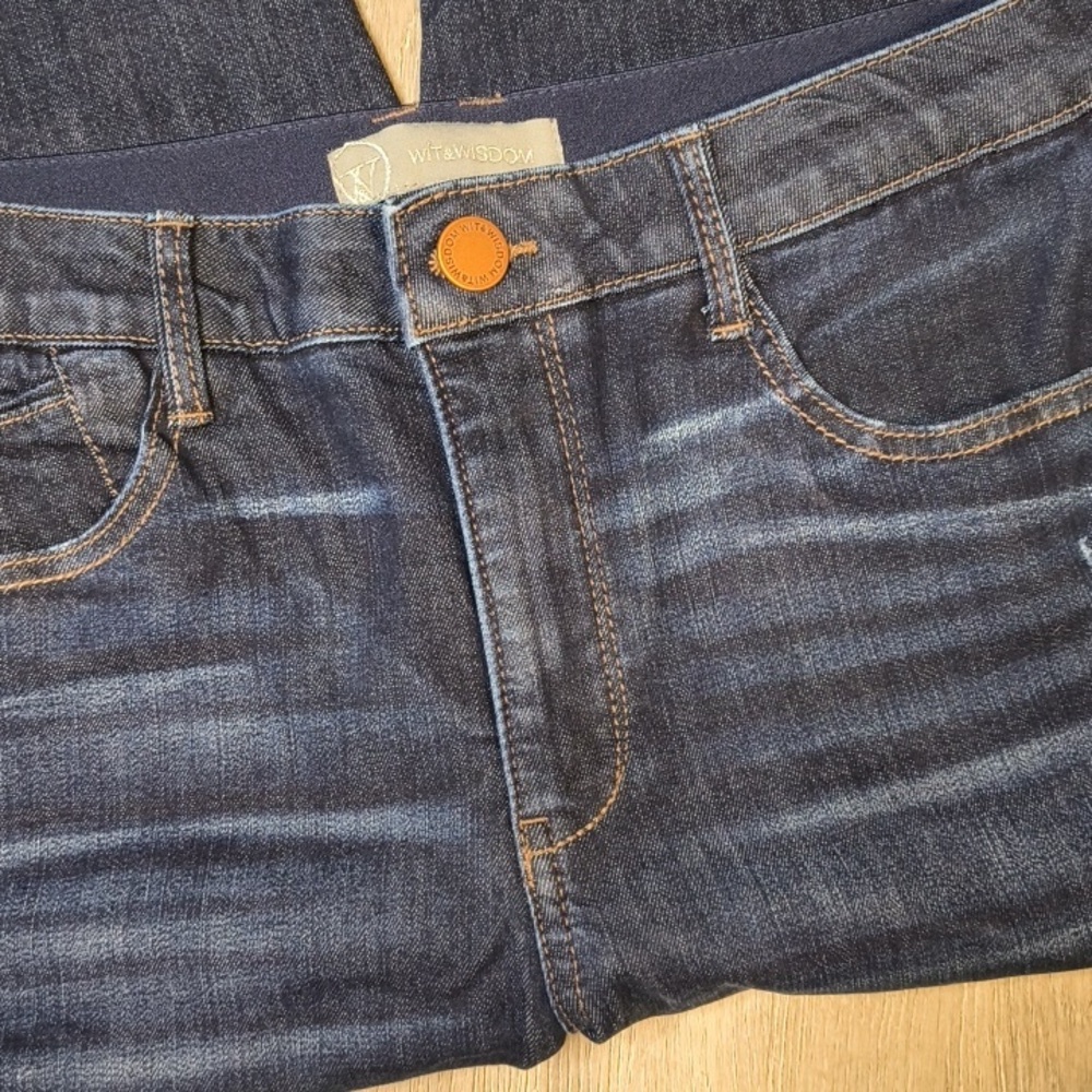 Wide Leg Bootcut  w/ 27" Inseam ✨ Stretch Waist Wit & Wisdom Size 10 sac303 - Picture 3 of 5